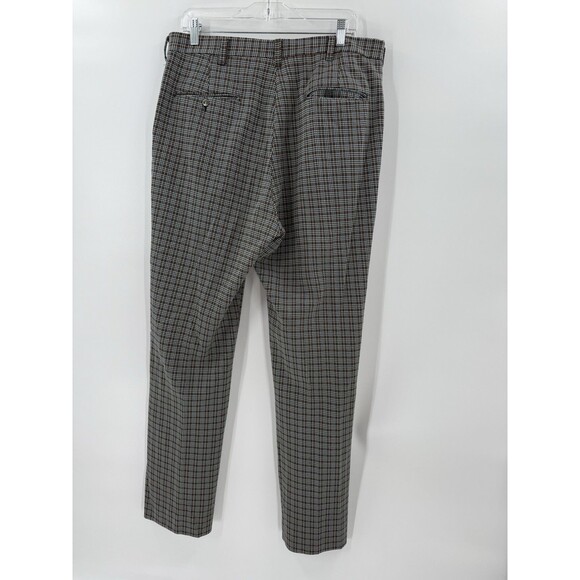 Vintage 70's Wash & Wear Men's 36" x 32" Plaid Polyester Knit Retro Disco Pants - Picture 3 of 11